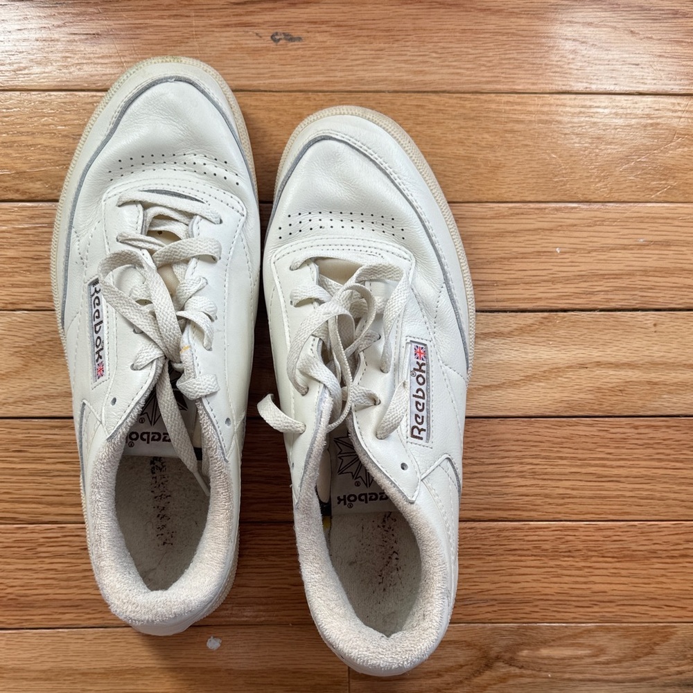 Reebok Cream Leather Sneakers